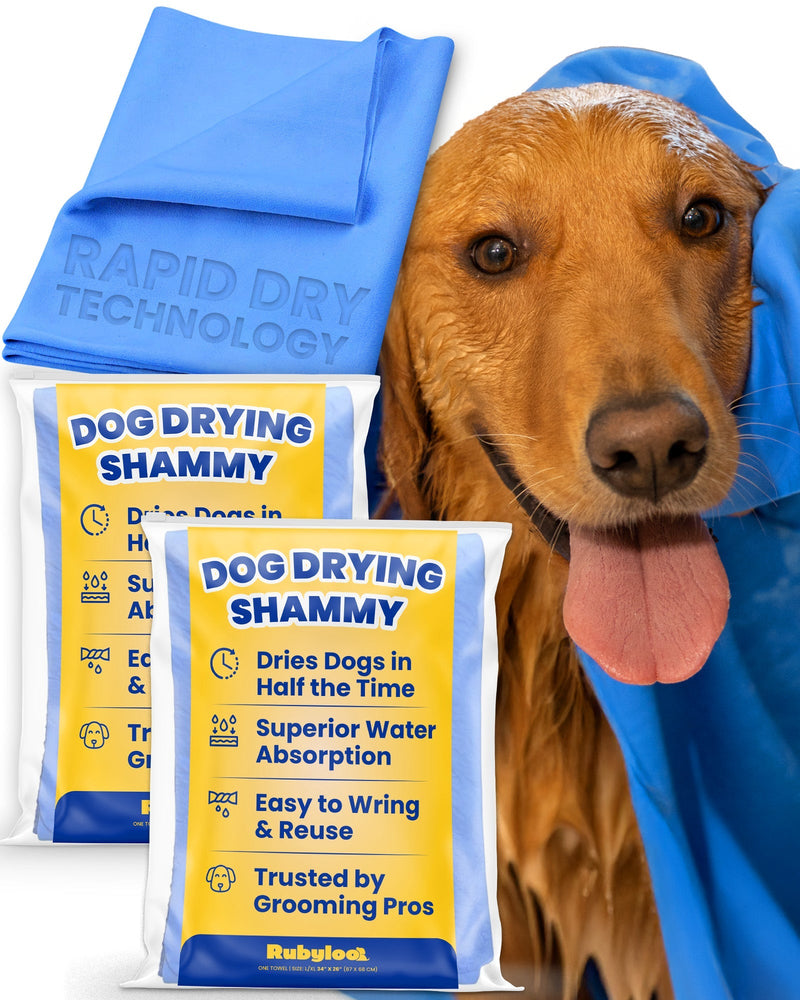 Rubyloo dog drying shammy towel for grooming