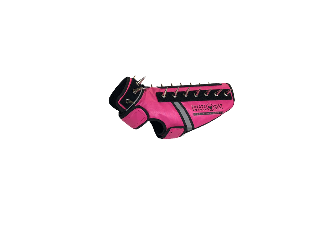 SpikeVest spiked coyote protection vest in neon pink